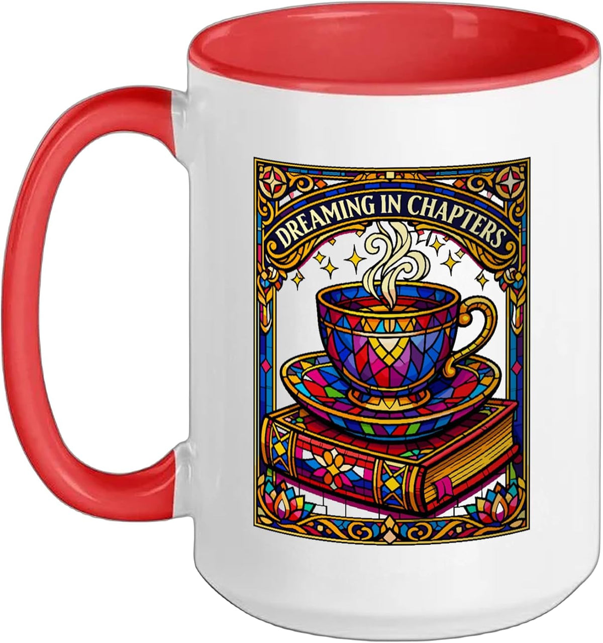 Dreaming In Chapters Stained Book Reader Ceramic Mug