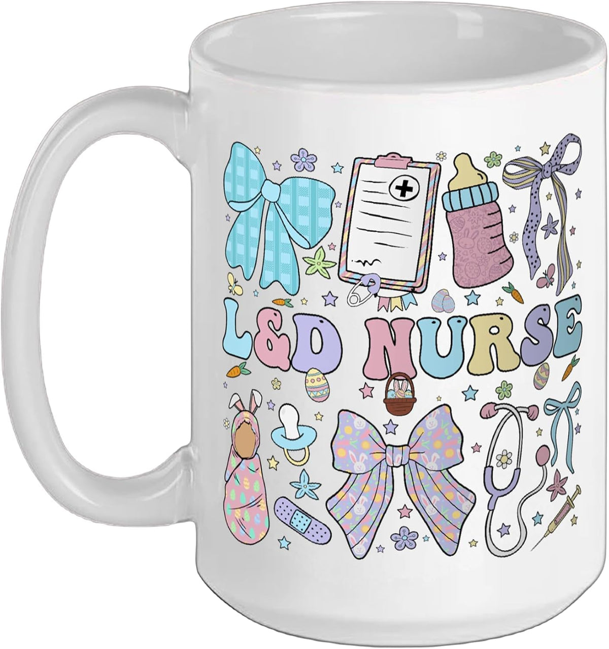 Labor And Delivery Nurse Coquette L&D Nurse Easter Ceramic Mug