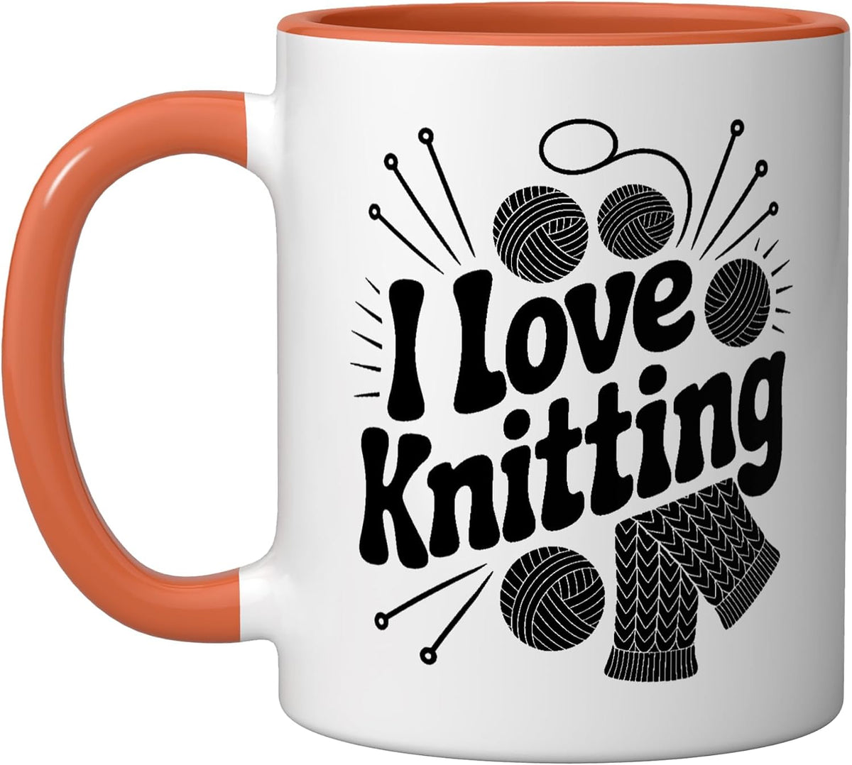 I Love Knitting Yarn Needles Creative Ceramic Mug