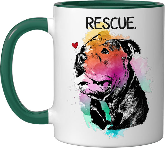 Pitbull Rescue Dog Adopt Don't Shop Watercolor Pittie Mom Ceramic Mug