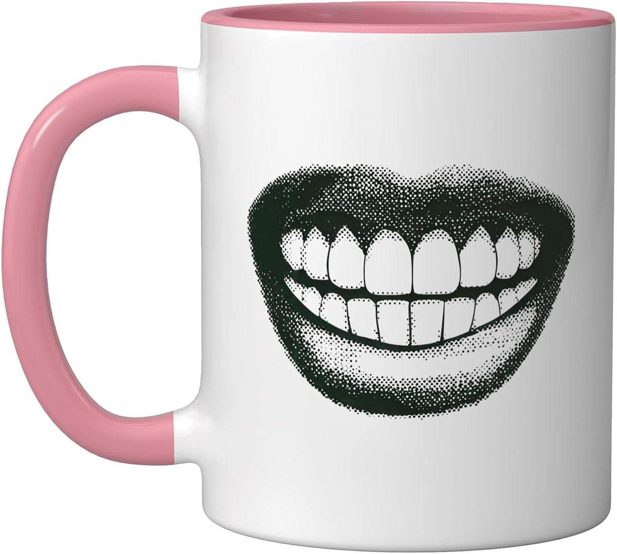 Grunge Punk Lips Retro Smile Art Styles Distressed Look Ceramic Mug