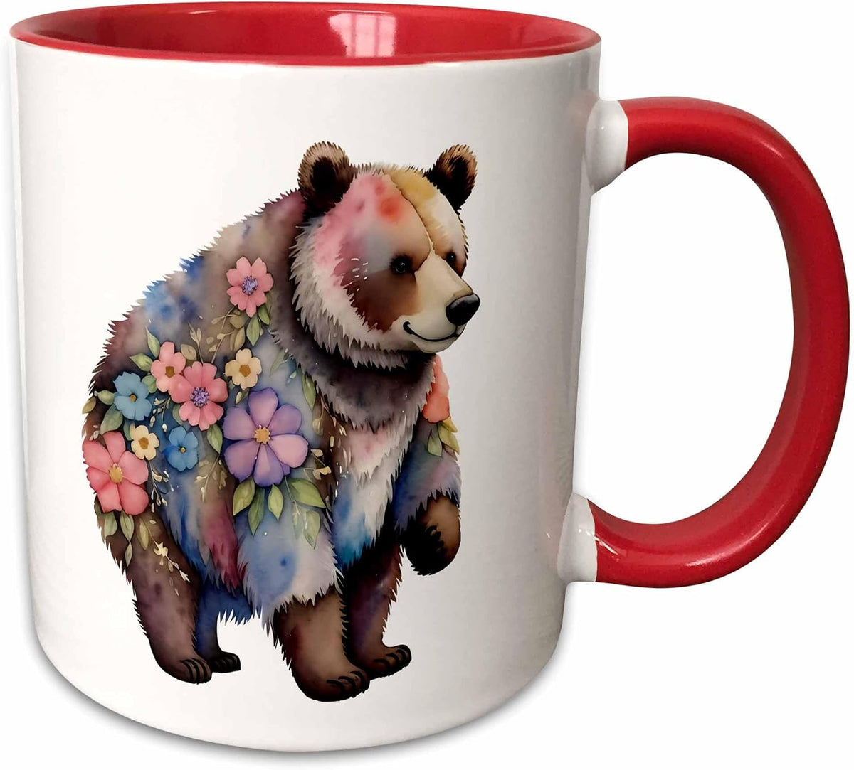 Floral Bear Art Illustrations Ceramic Mug