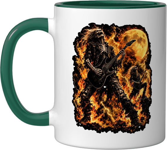 Skeleton Playing Guitar Rock Music Ceramic Mug