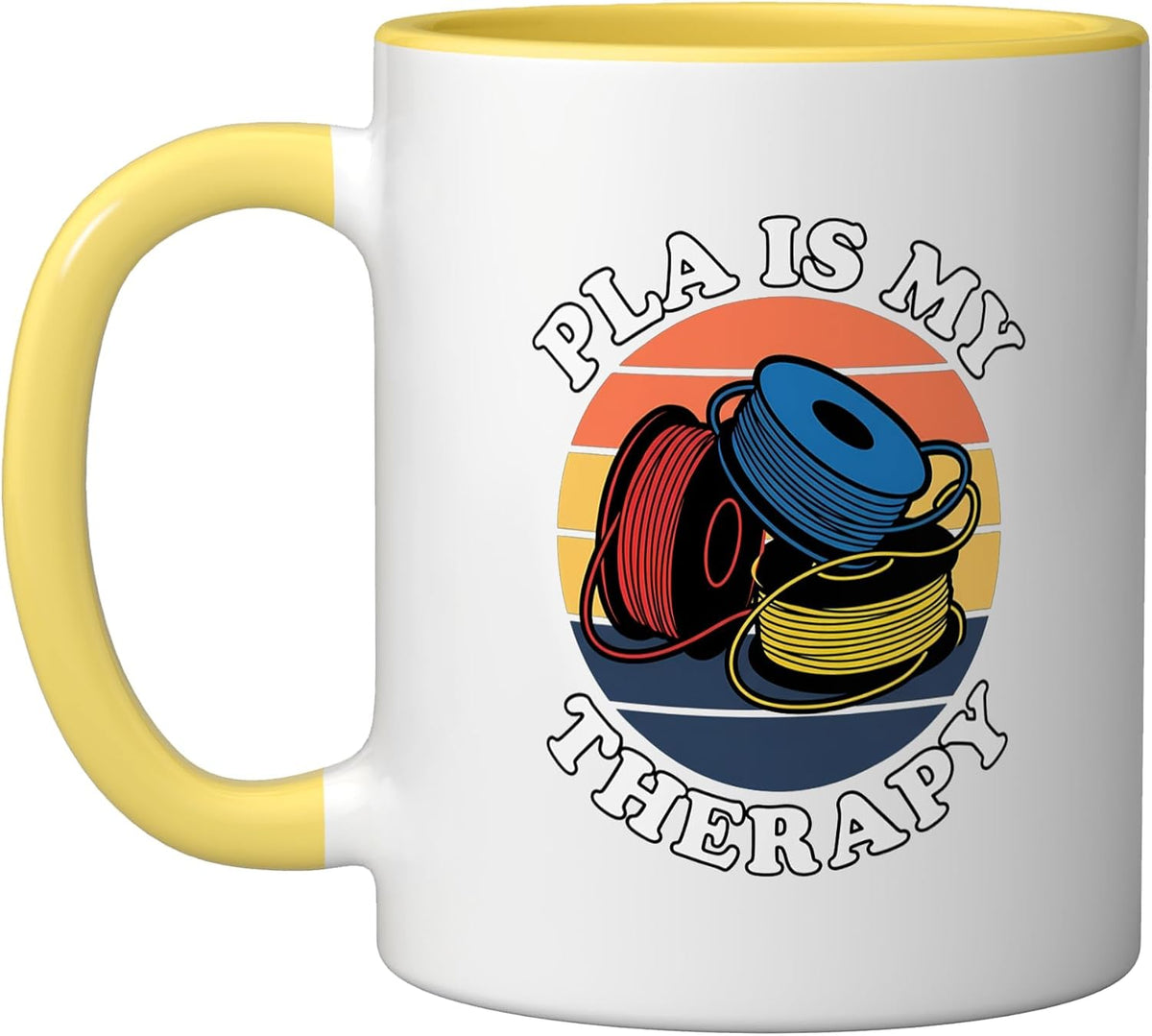 3d Printing Pla Is My Therapy Retro Filament Spool Ceramic Mug