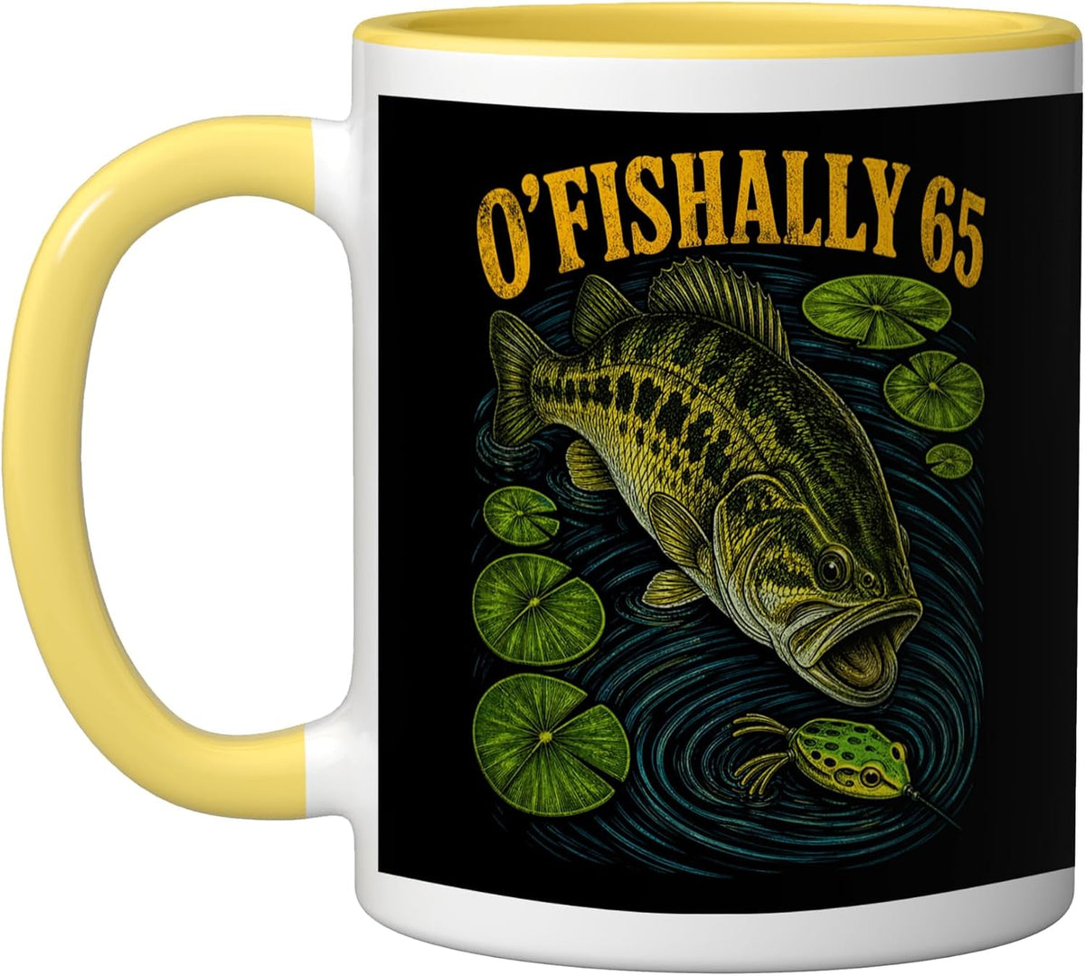 O'fishally 65 Bass Fishing Angler Ceramic Mug
