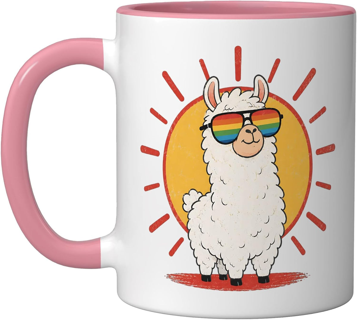 Funny Llama Rainbow Cute Ceramic Mug