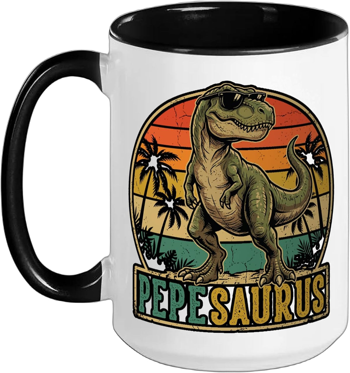 Pepe Saurus Vintage T-Rex Dinosaur Fathers Day Ceramic Mug