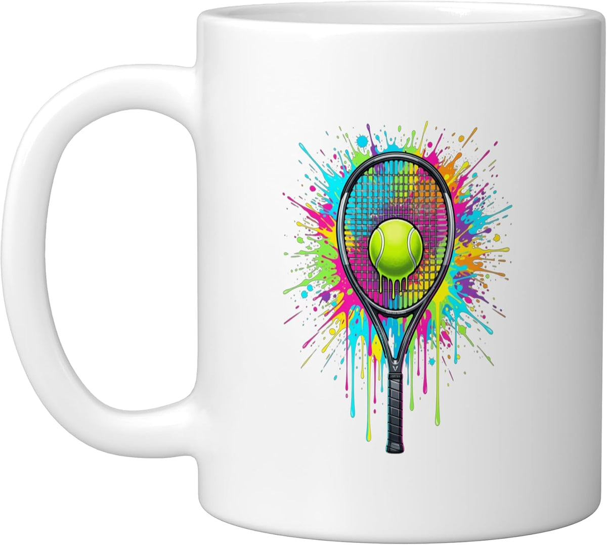 Tennis Ball Splash Drip Dripping Tennis Player Ceramic Mug