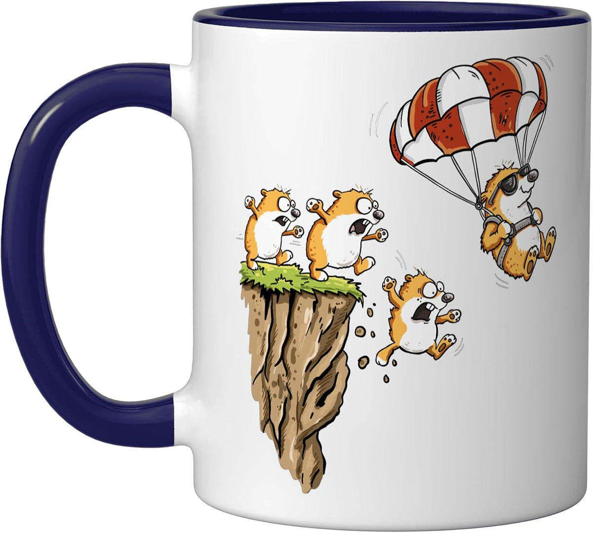 Lemming Parachute Skydiving Paragliding Humor Statment Ceramic Mug