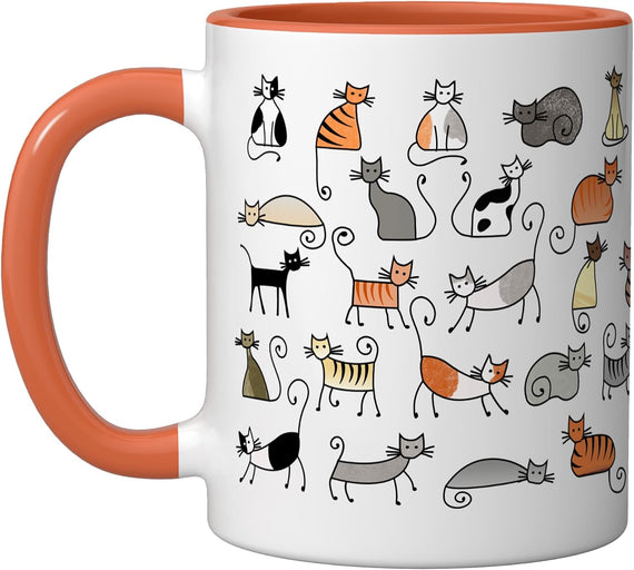 50 Colorful Cats For Women And Girl Cat Lovers Ceramic Mug