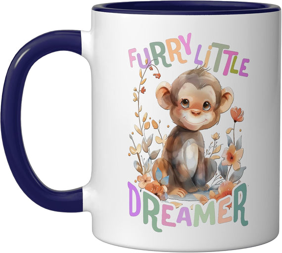 Baby Monkey With Flowers Little Dreamer Ape Monkeys Ceramic Mug