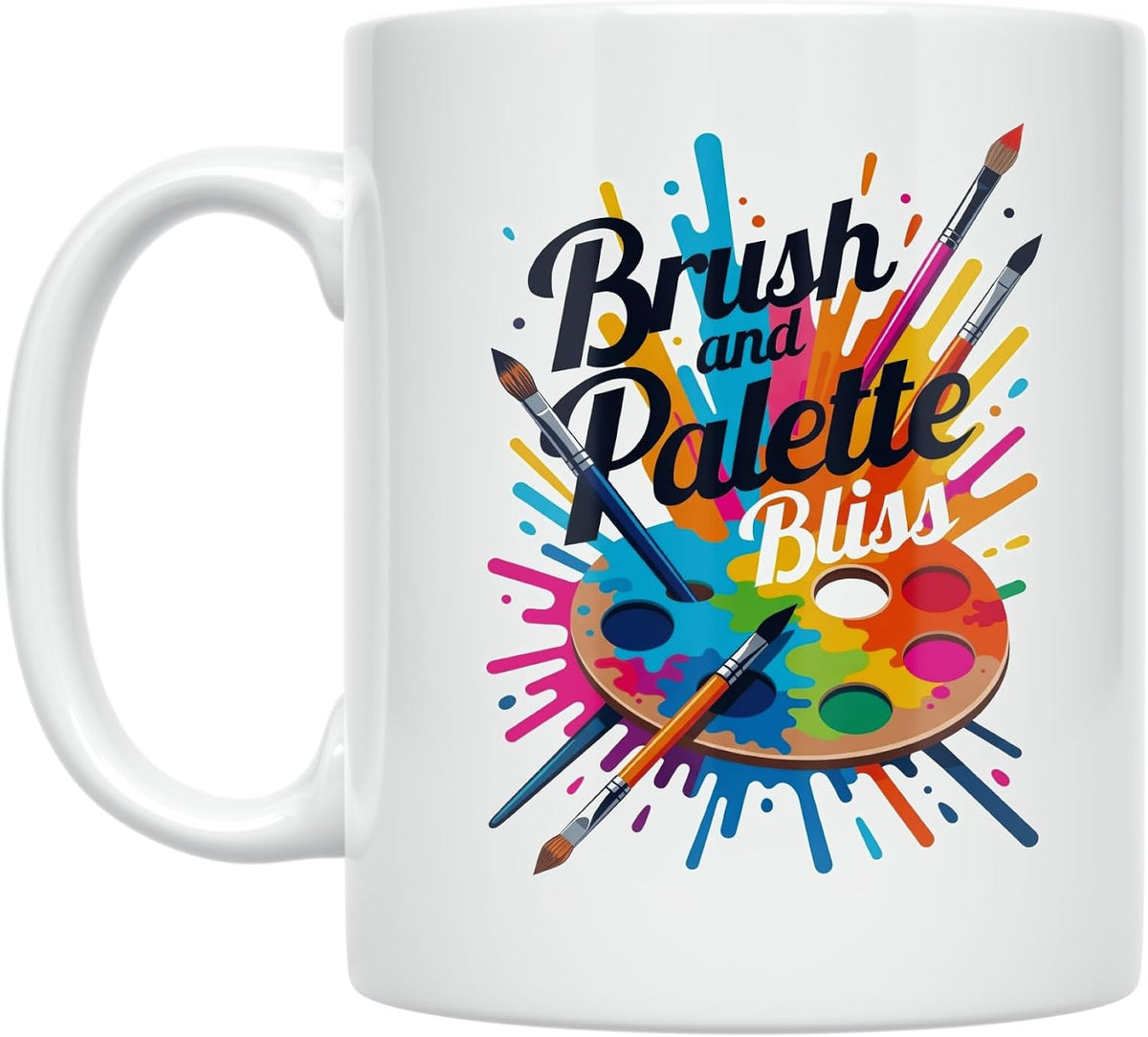 Artist Mug - Brush And Palette Bliss - Ceramic Ceramic Mug