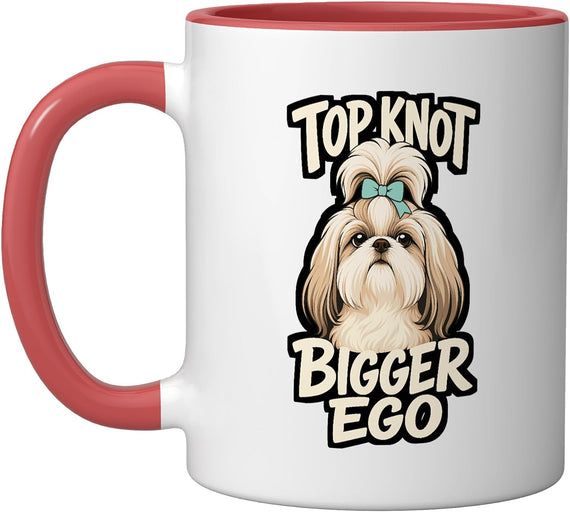 Knot Bigger Ego Shih Tzu Dog Mom Christmas Ceramic Mug