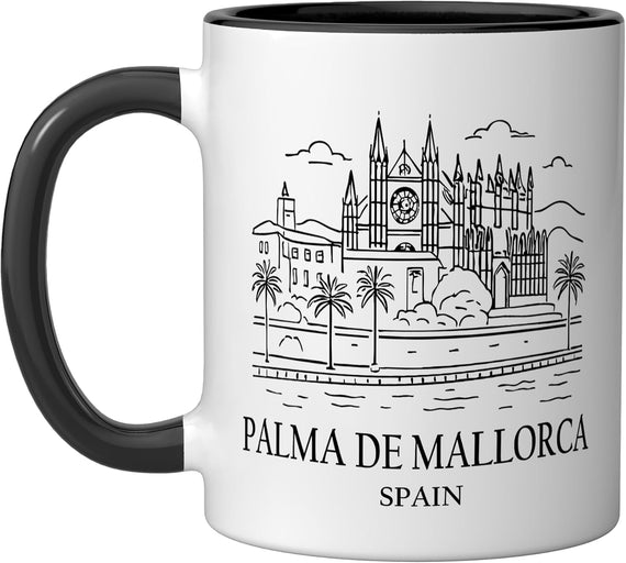 Palma De Mallorca Spain Minimalist Beach Souvenir Ceramic Mug