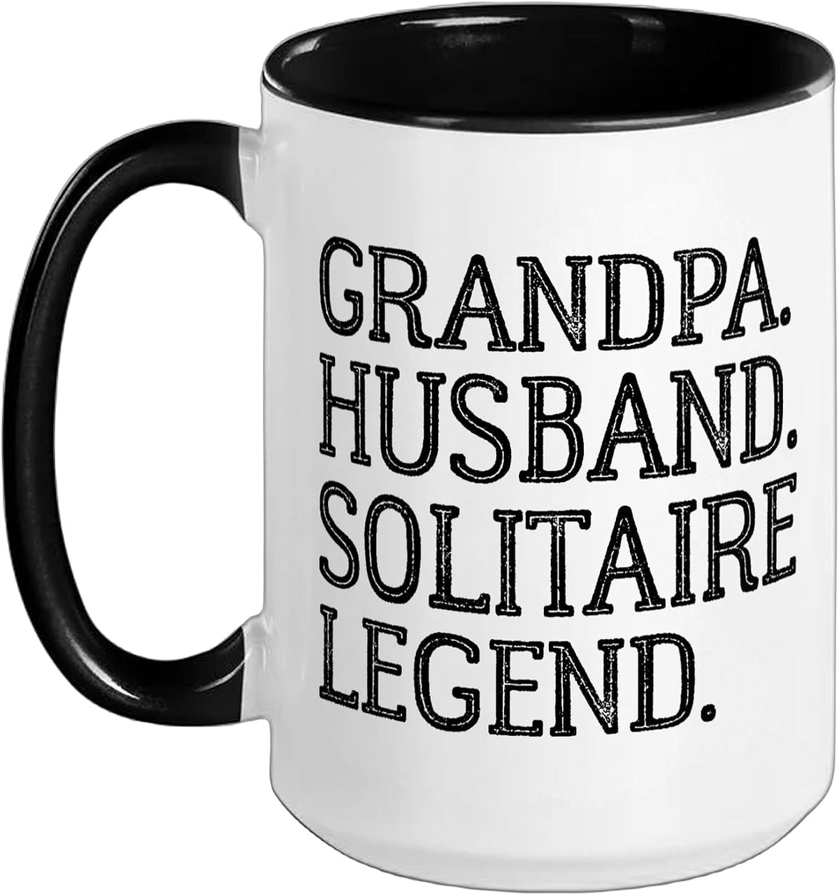 Grandpa Husband Solitaire Legend Vintage Solitaire Game Ceramic Mug