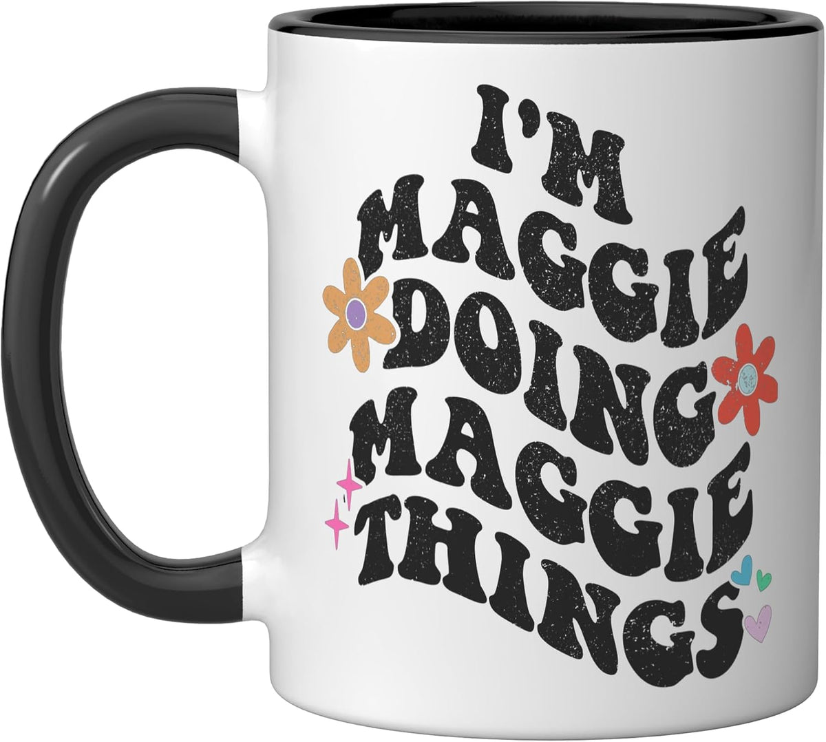 Retro Groovy Im Maggie Doing Maggie Things Funny Mother's Ceramic Mug