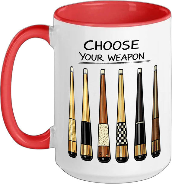 Funny Pool Billiards Snooker Choose Cue Collection Ceramic Mug