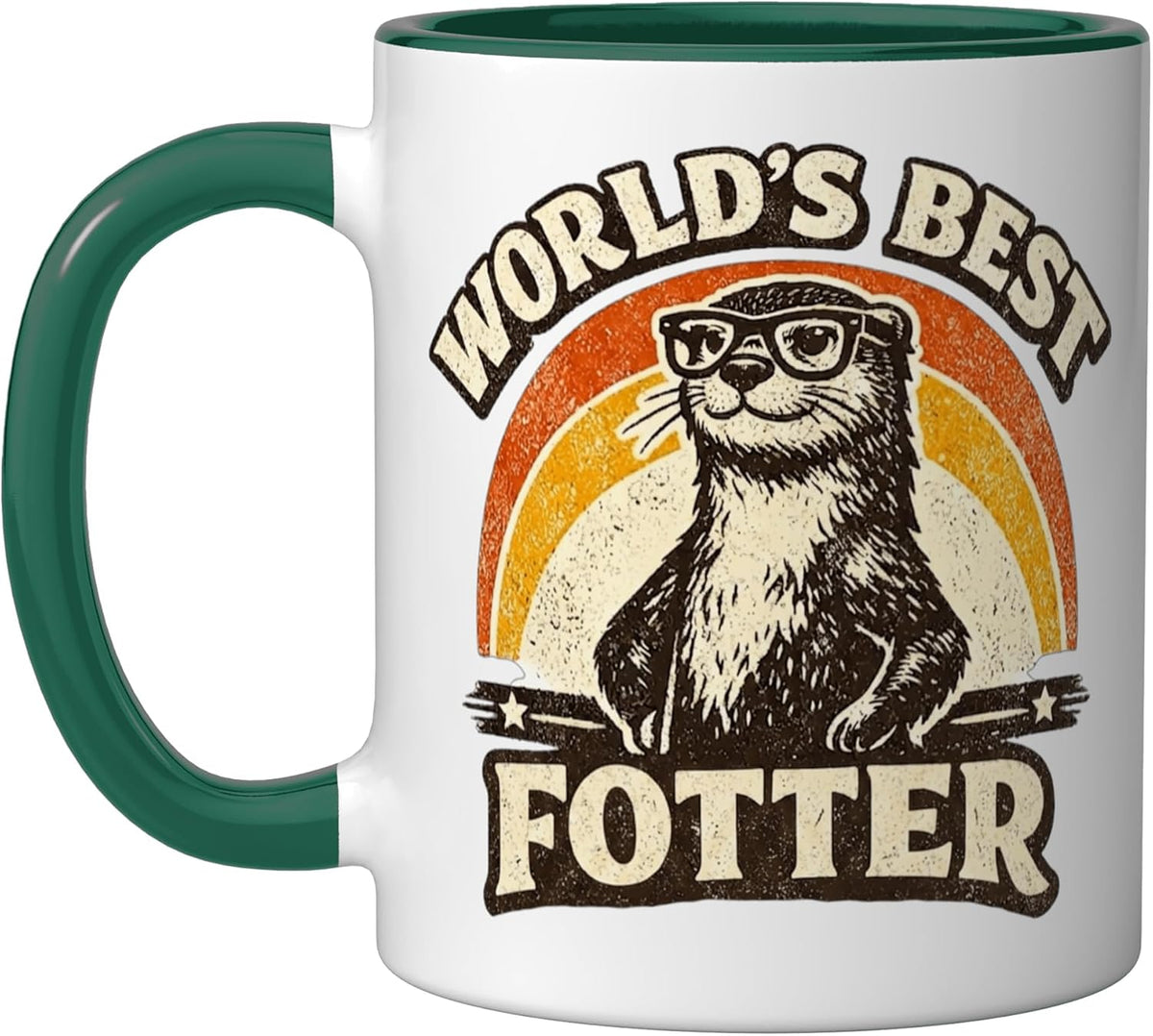 World's Best Fotter Funny Otter Dad Father's Day Christmas Ceramic Mug