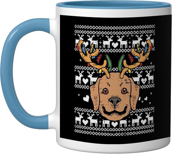 Golden Retriever Ugly Christmas Reindeer Dog Ceramic Mug