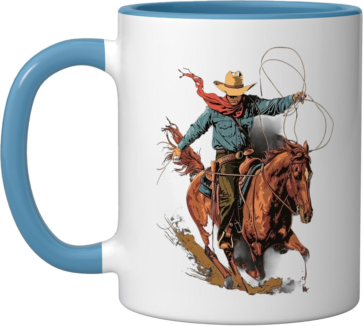 Horse Riding Rodeo Cowboy Lasso Horseback Rider Equestrian Ceramic Mug