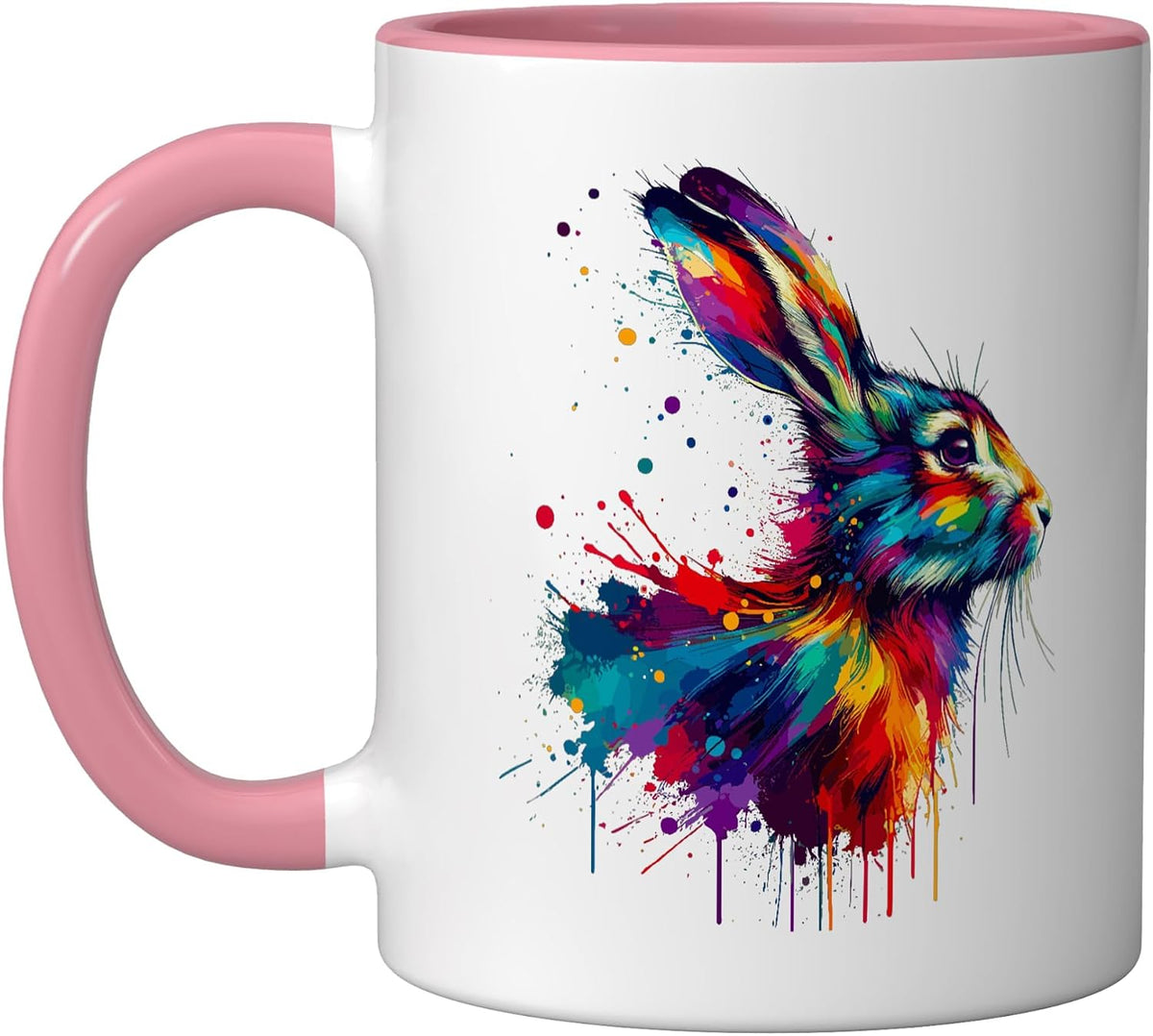Splash Art Black-Tailed Jackrabbit Hare Ceramic Mug