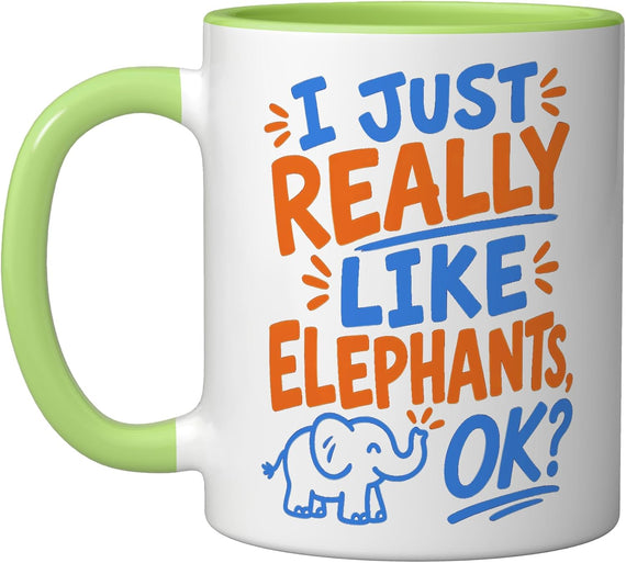 Kids Elephant Lover I Really Like Elephants Ceramic Mug