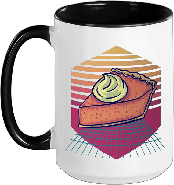 Retro Sunset Pumpkin Pie Slice Vintage Ceramic Mug