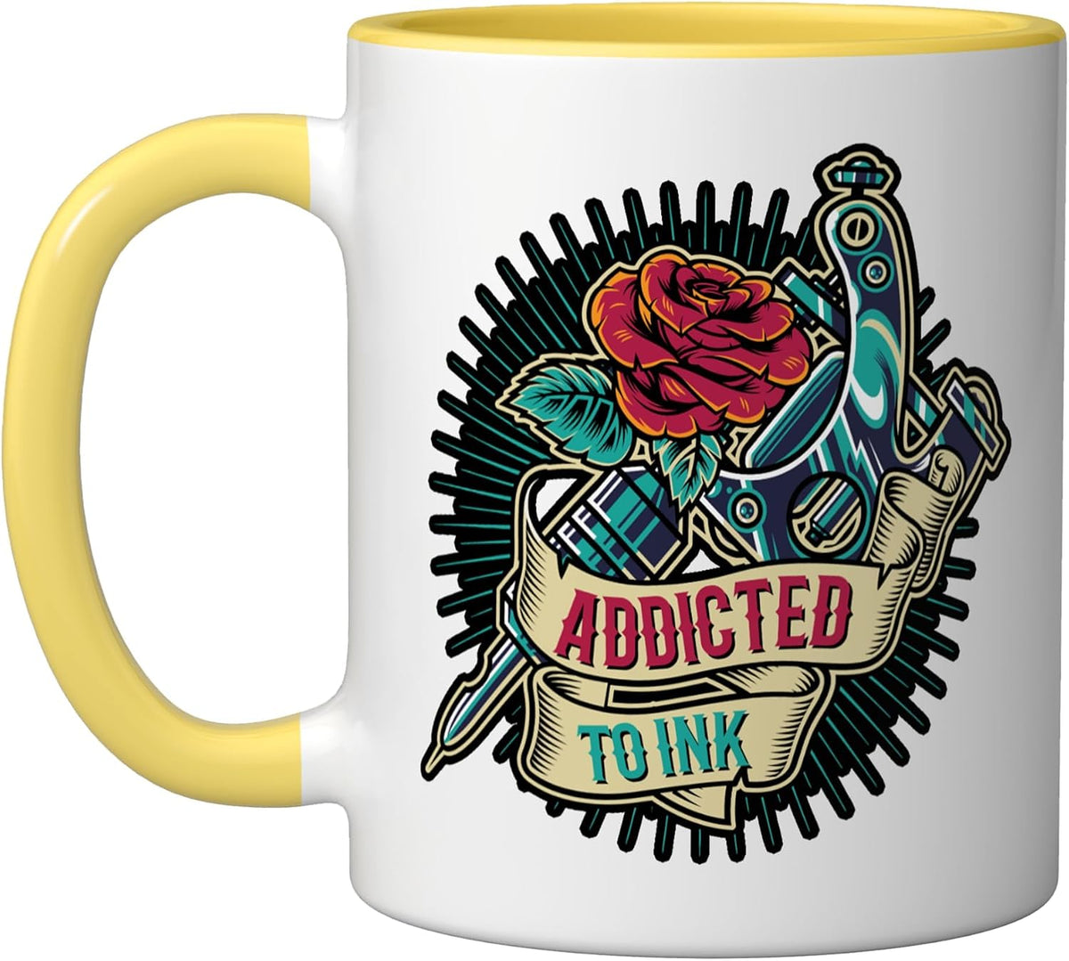 Addicted To Ink Tattoo Artist Inked Ceramic Mug
