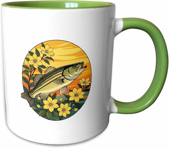 Striped Bass Rockfish & Yellow Jasmine Ceramic Mug