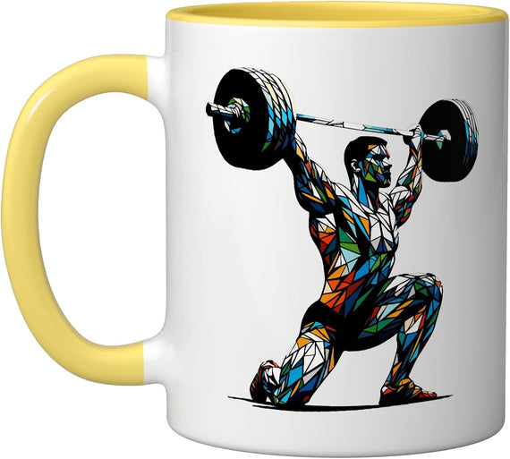 Polygon Art Weightlifter Weights Weightlifting Gym Ceramic Mug