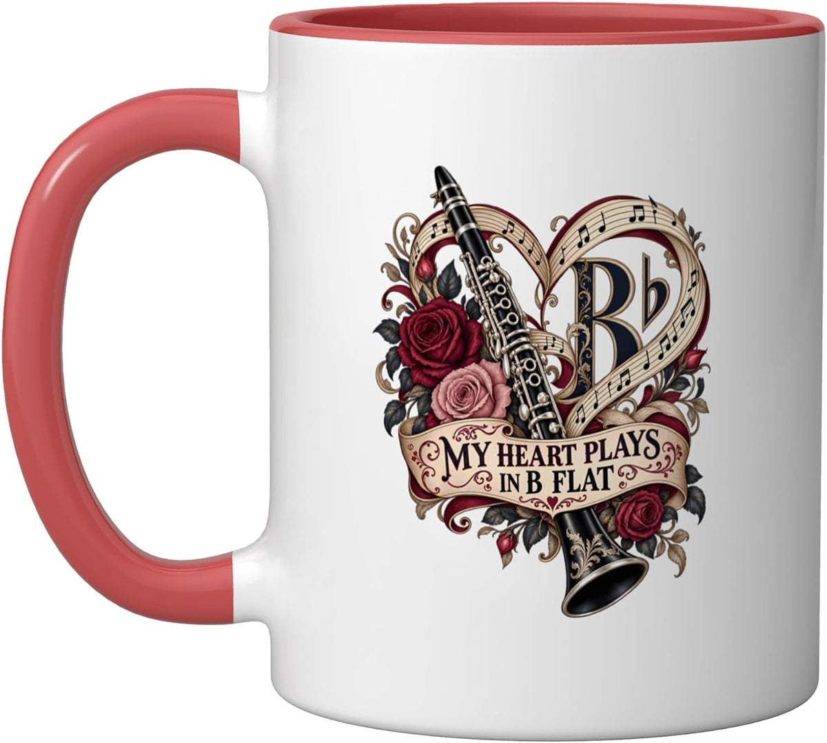 My Heart Plays In B Flat Clarinetist Woodwind Music Ceramic Mug