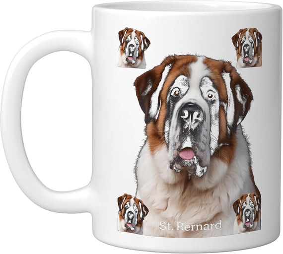 Saint Bernard Dog Portrait Ceramic Mug