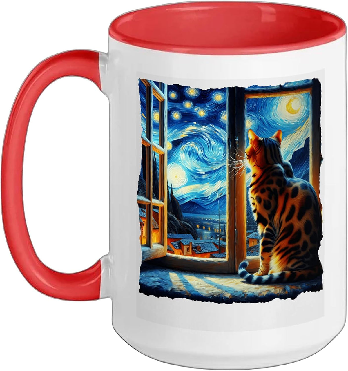 Cat Bengal Cat Starry Night Bengal Ceramic Mug
