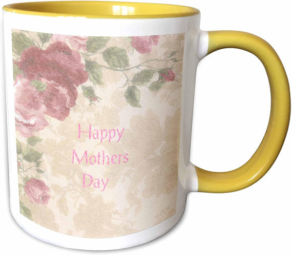 Happy Mothers Day On Vintage Floral Ceramic Mug