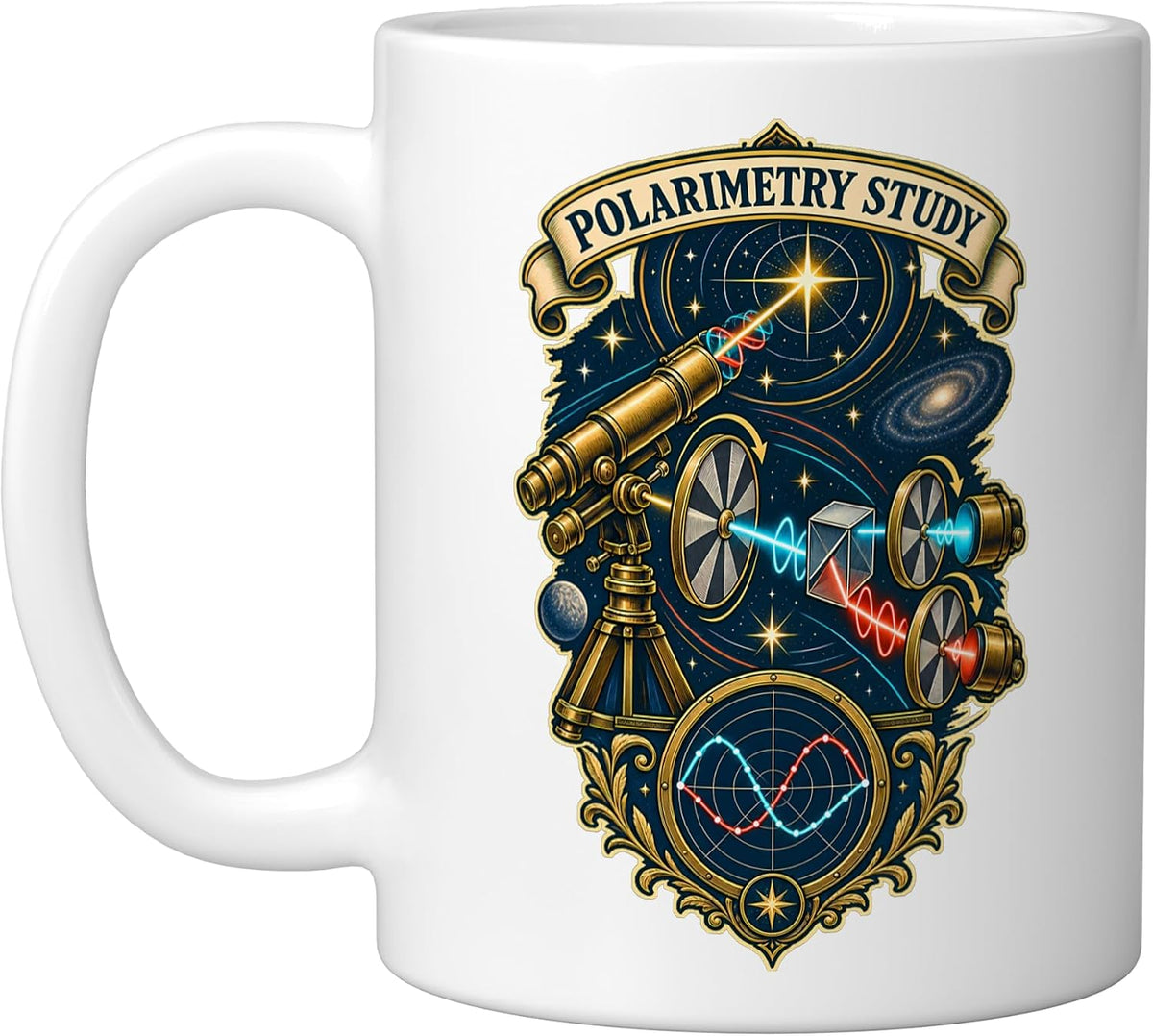 Polarimetry Study Stellar Light Astronomy Ceramic Mug
