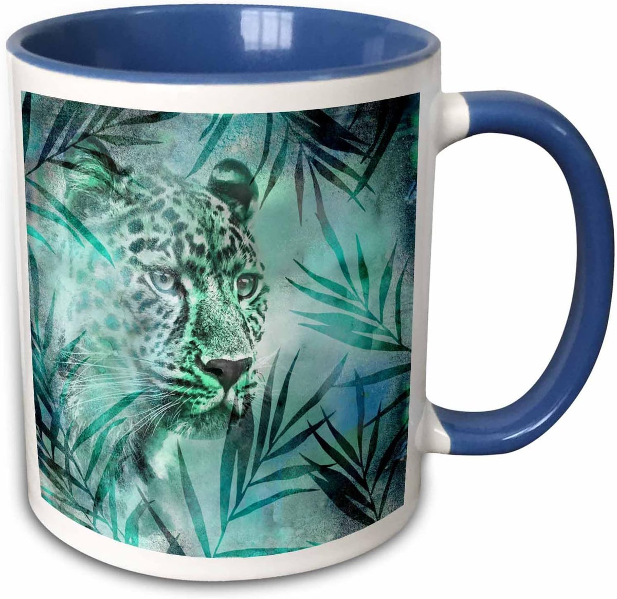 Leopard & Palm Leaves Animals Fall Ceramic Mug