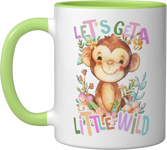 Baby Monkey With Flowers A Little Wild Ape Monkeys Ceramic Mug