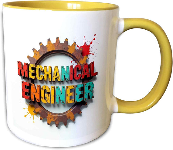 Grunge Colorful Text Mechanical Engineer Ceramic Mug