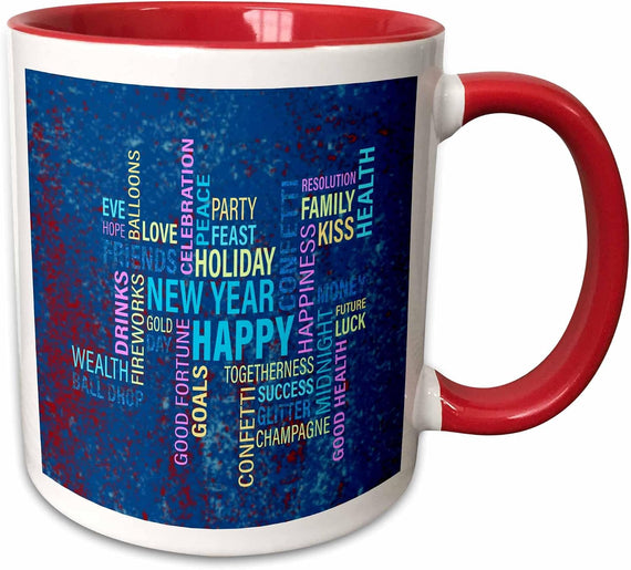 Glitter New Year Ceramic Mug