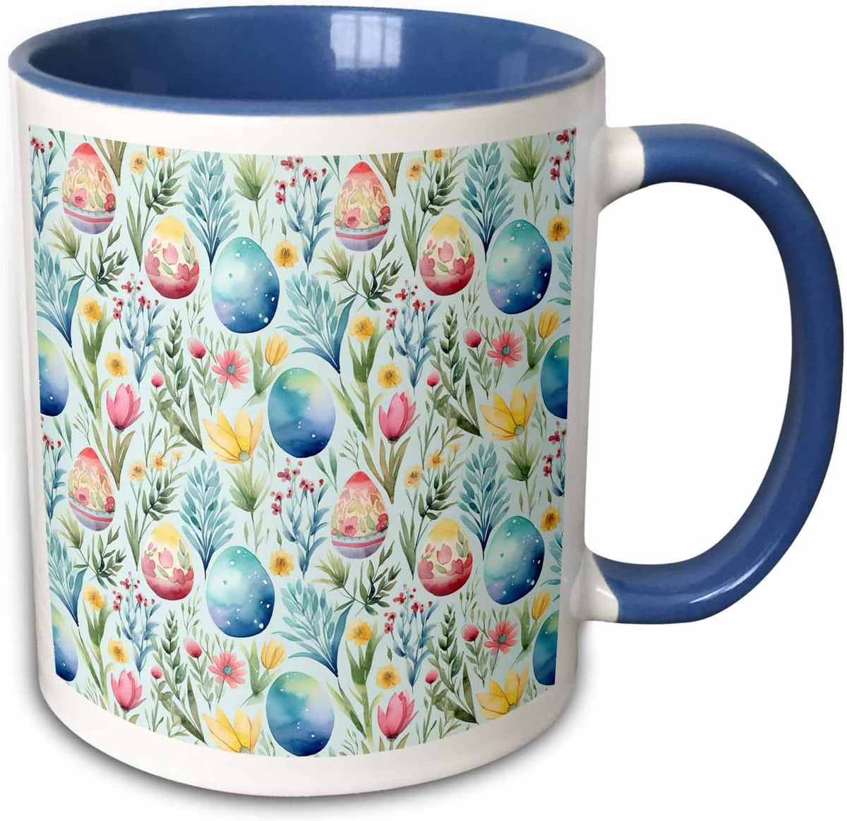 Happy Easter Pattern Of Painted Eggs Ceramic Mug