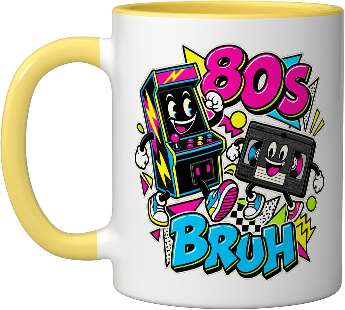 Eighties Bruh Retro Arcade Gamer Vhs Tape Pop Culture Ceramic Mug