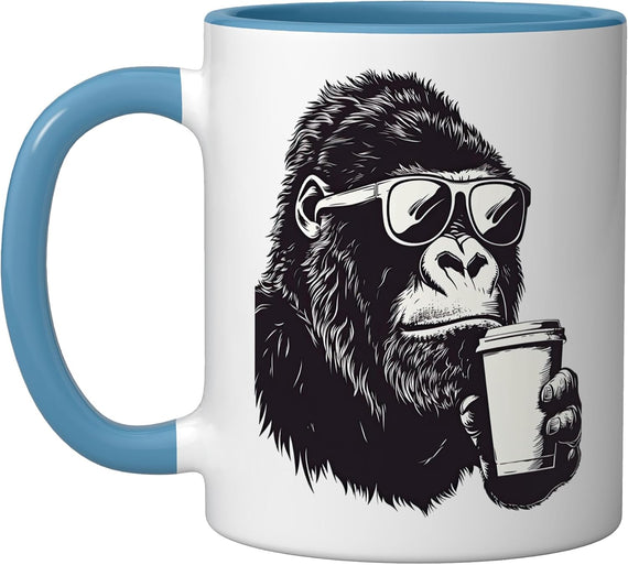 Monkey With Cool Sunglasses And Of Coffee Ape Monkeys Ceramic Mug