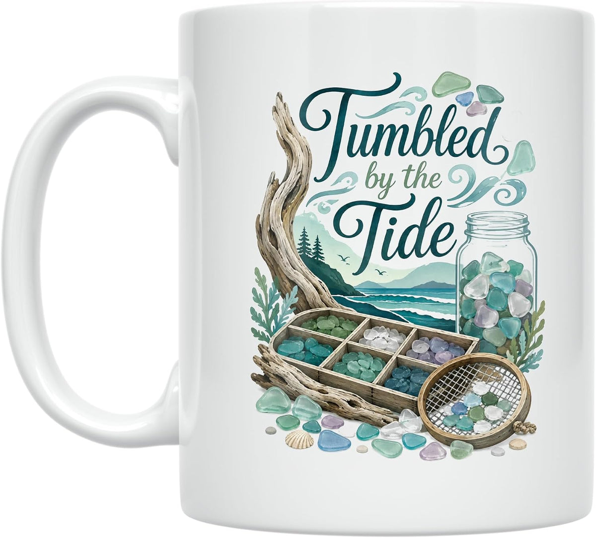 Sea Glass Collecting Mug - Tumbled By The Tide - Ceramic Ceramic Mug