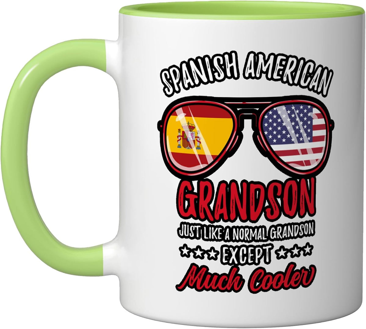 Cool Spanish American Grandson Sunglasses Spanish Family Ceramic Mug