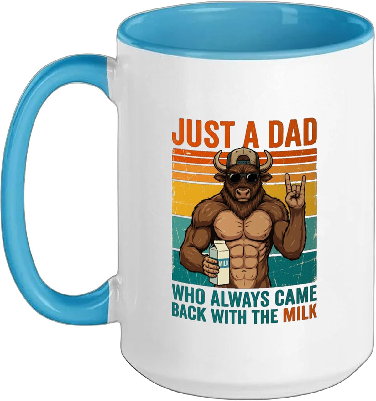 Just A Dad Who Always Came Back With The Milk Bison Papa Ceramic Mug