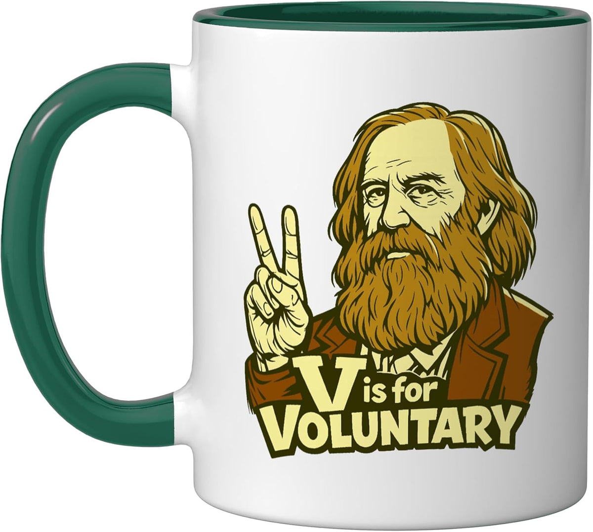 V Is For Voluntary Lysander Spooner Philosophy Design Ceramic Mug
