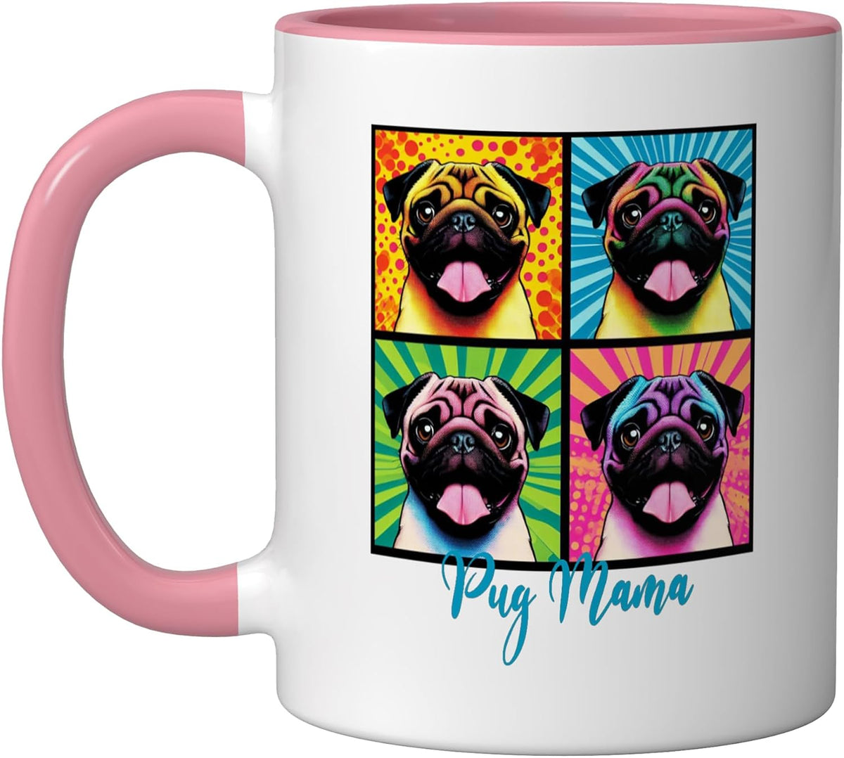 Pop Art Style Pug Mama Ceramic Mug