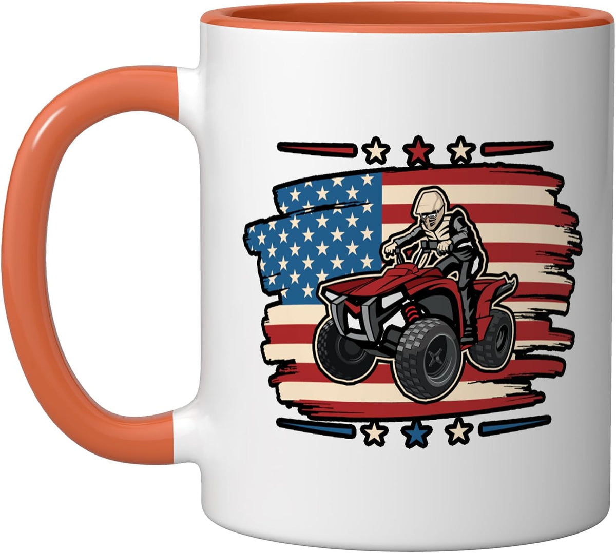 American Quad Driver Quad Bike 4 Wheeler Atv Ceramic Mug