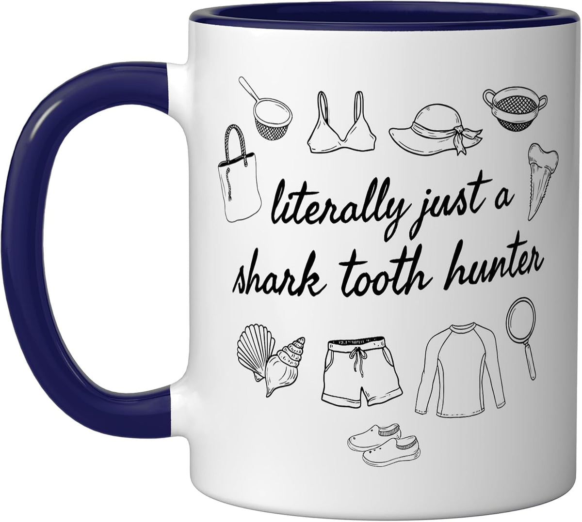 Shark Tooth Hunting Fossil Collecting Mudlarking Hunter Ceramic Mug