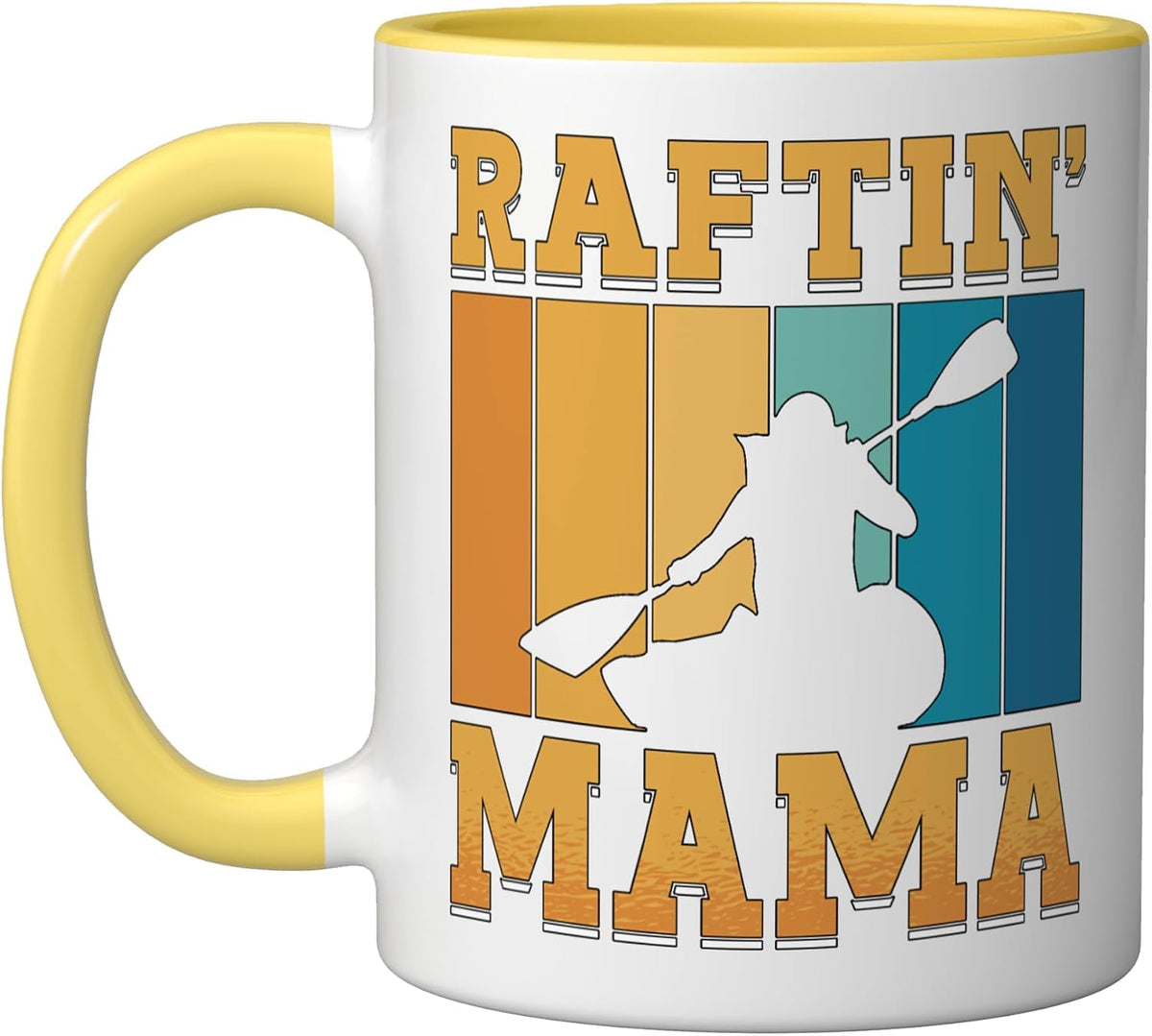 Raftin Mama Water Sports River Paddle Canoe Kayaker Ceramic Mug